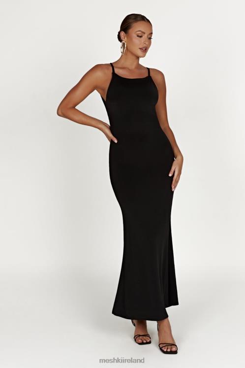Meshki Dorit Slinky Backless Maxi Dress Clothing Black 6DX22743