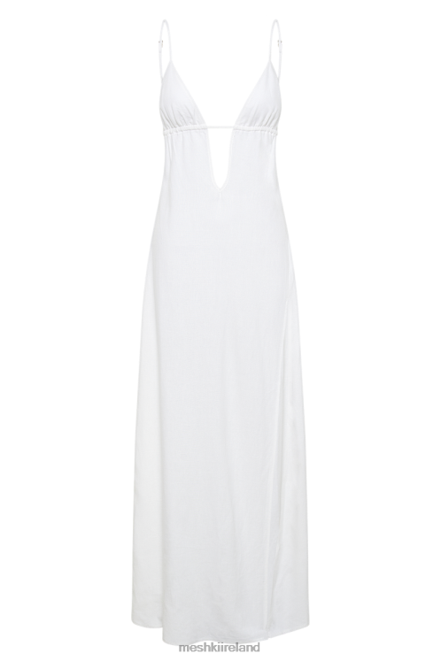 Meshki Effie Linen Maxi Dress Clothing White 6DX22379