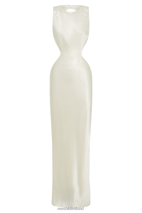 Meshki Electra Satin Cut Out Maxi Dress Clothing Ivory 6DX2259