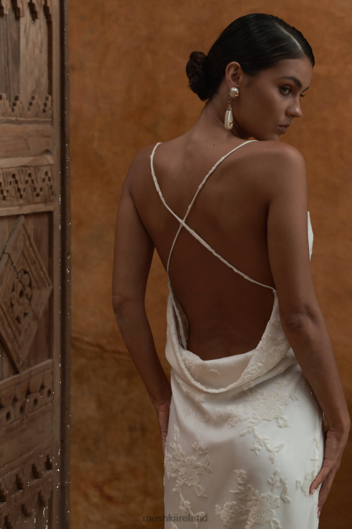 Meshki Erika Burnout Velvet Maxi Dress Clothing White 6DX22180