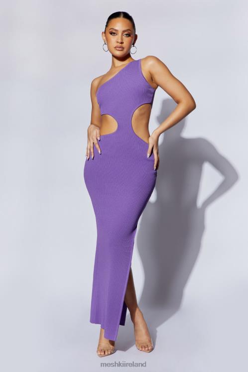 Meshki Faye One Shoulder Cut Out Maxi Dress Clothing Purple 6DX22706