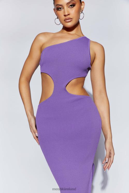 Meshki Faye One Shoulder Cut Out Maxi Dress Clothing Purple 6DX22706