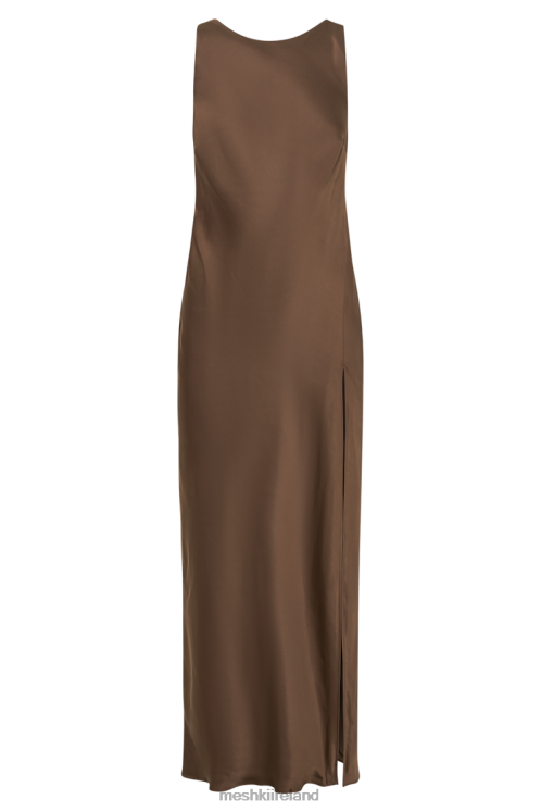Meshki Gemima Satin Maxi Dress With Split Clothing Mocha 6DX222