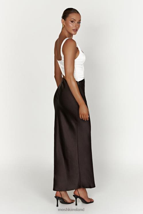 Meshki Gianna Two Tone Slashed Maxi Dress Clothing Black 6DX22415