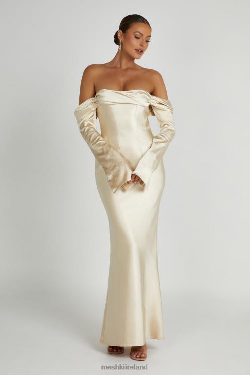Meshki Giselle Off Shoulder Cowl Neck Maxi Dress Clothing Gold 6DX22120