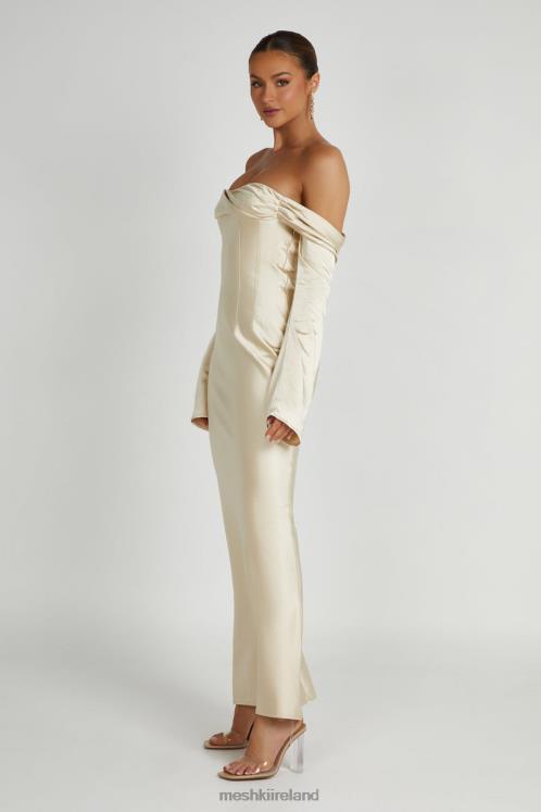 Meshki Giselle Off Shoulder Cowl Neck Maxi Dress Clothing Gold 6DX22120