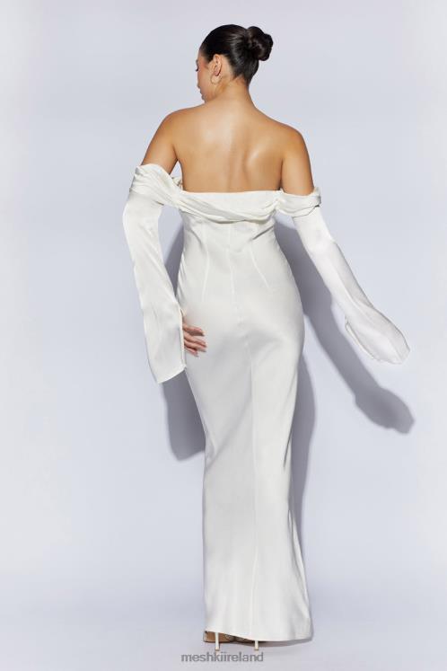 Meshki Giselle Off Shoulder Cowl Neck Maxi Dress Clothing White 6DX2240