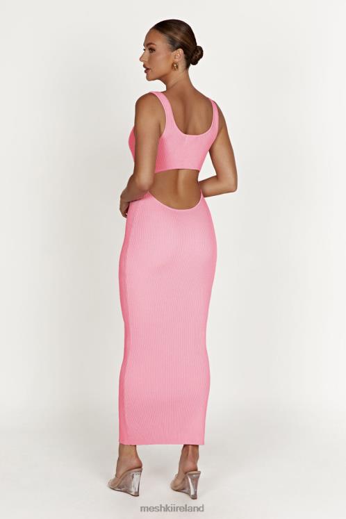 Meshki Hadley Backless Knit Maxi Dress Clothing Candy Pink 6DX22496