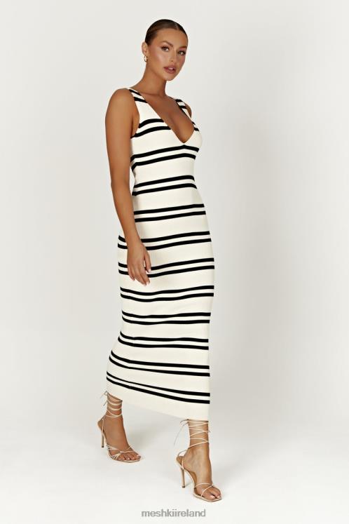 Meshki Henrietta Stripe Knit Maxi Dress Clothing Black/White 6DX22251