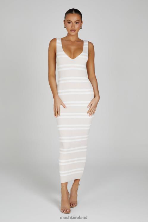 Meshki Henrietta Stripe Knit Maxi Dress Clothing Nude/White 6DX22100