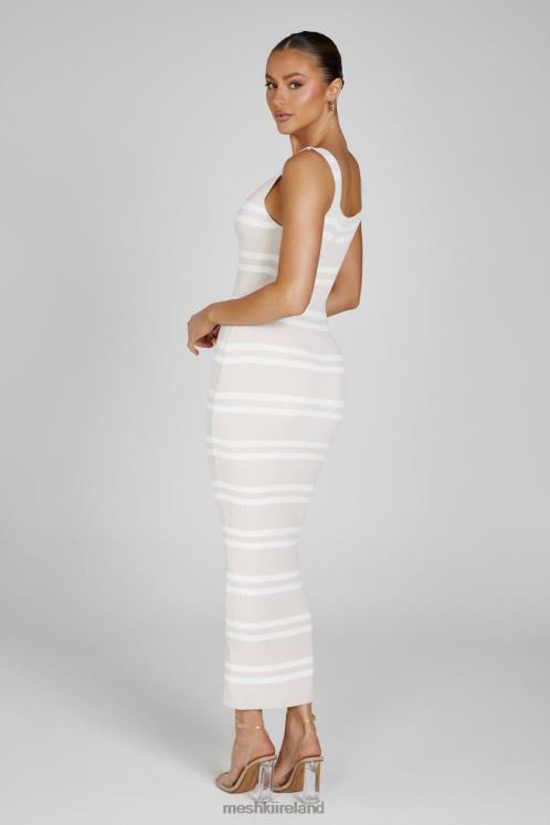 Meshki Henrietta Stripe Knit Maxi Dress Clothing Nude/White 6DX22100