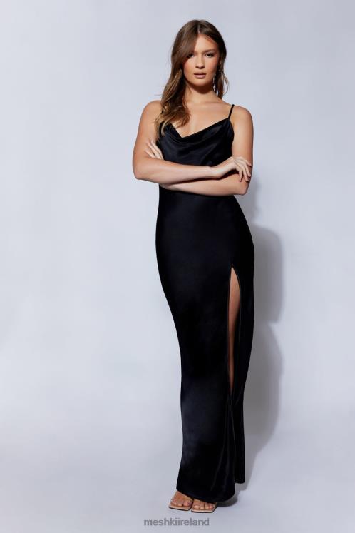 Meshki Jade Cowl Neck Backless Maxi Dress Clothing Black 6DX22203