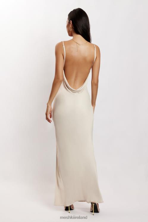 Meshki Jade Cowl Neck Backless Maxi Dress Clothing Bone 6DX22268