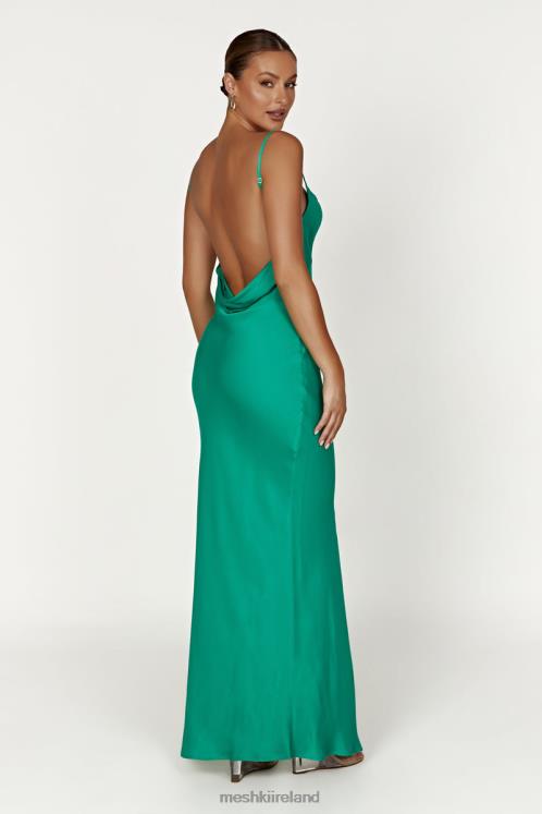 Meshki Jade Cowl Neck Backless Maxi Dress Clothing Green 6DX22264