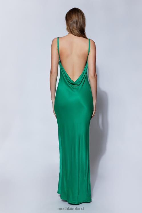 Meshki Jade Cowl Neck Backless Maxi Dress Clothing Green 6DX22264