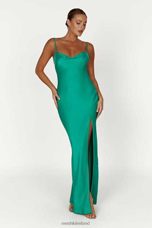 Meshki Jade Cowl Neck Backless Maxi Dress Clothing Green 6DX22264