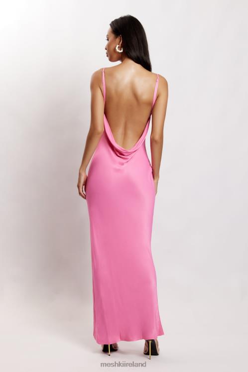 Meshki Jade Cowl Neck Backless Maxi Dress Clothing Pink 6DX22151
