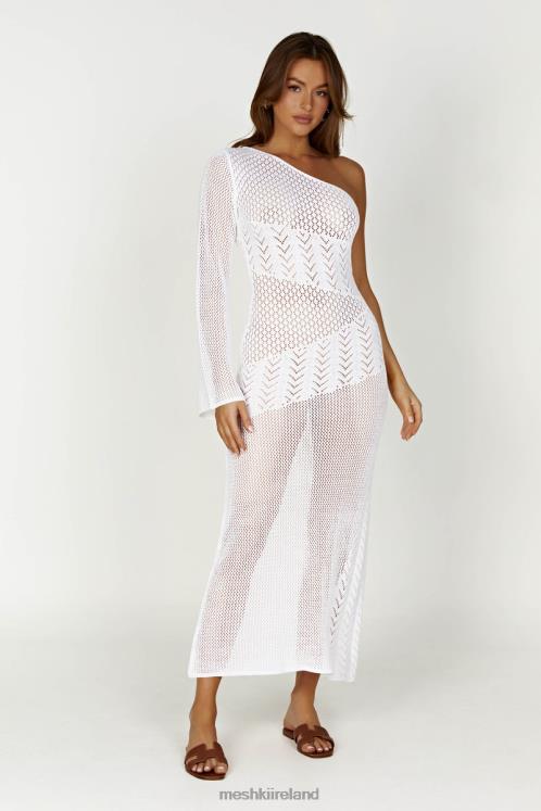 Meshki Jody One Shoulder Mixed Yarn Dress Clothing White 6DX22457