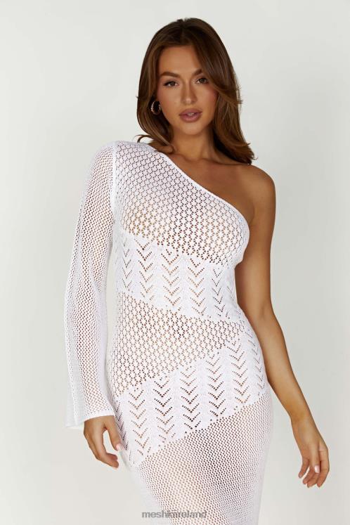 Meshki Jody One Shoulder Mixed Yarn Dress Clothing White 6DX22457