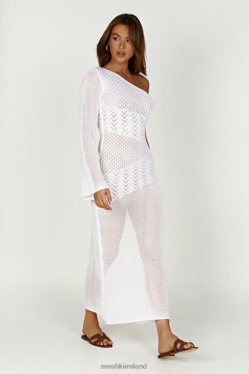 Meshki Jody One Shoulder Mixed Yarn Dress Clothing White 6DX22457