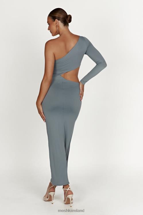 Meshki Joyce Recycled Nylon Cut Out Maxi Dress Clothing Light Charcoal 6DX22309
