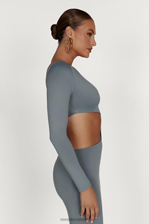 Meshki Joyce Recycled Nylon Cut Out Maxi Dress Clothing Light Charcoal 6DX22309