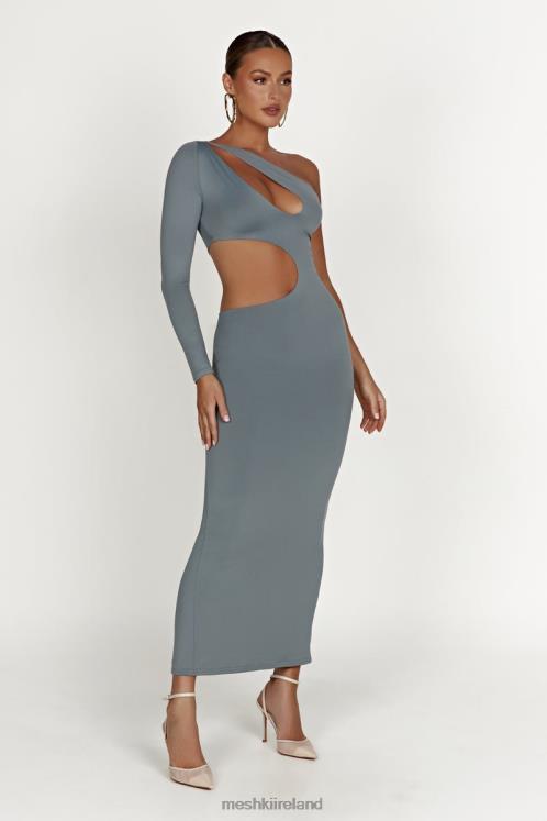 Meshki Joyce Recycled Nylon Cut Out Maxi Dress Clothing Light Charcoal 6DX22309