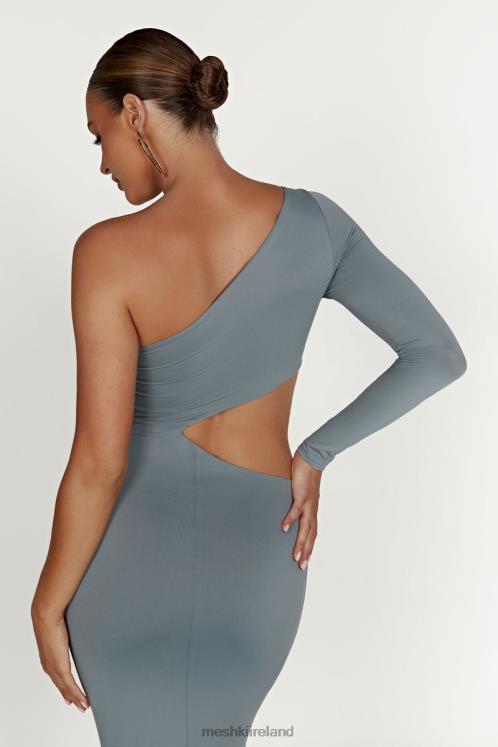 Meshki Joyce Recycled Nylon Cut Out Maxi Dress Clothing Light Charcoal 6DX22309