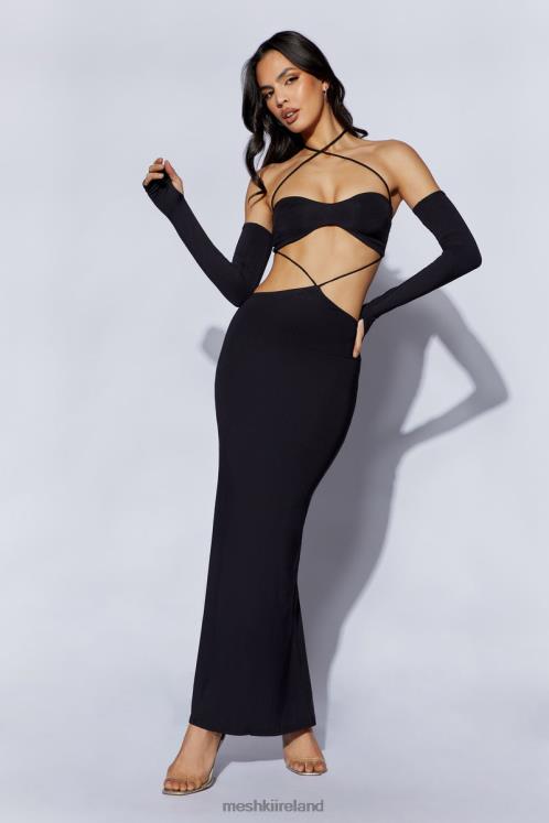 Meshki Jules Maxi Triangle Cut Out Dress Clothing Black 6DX22688