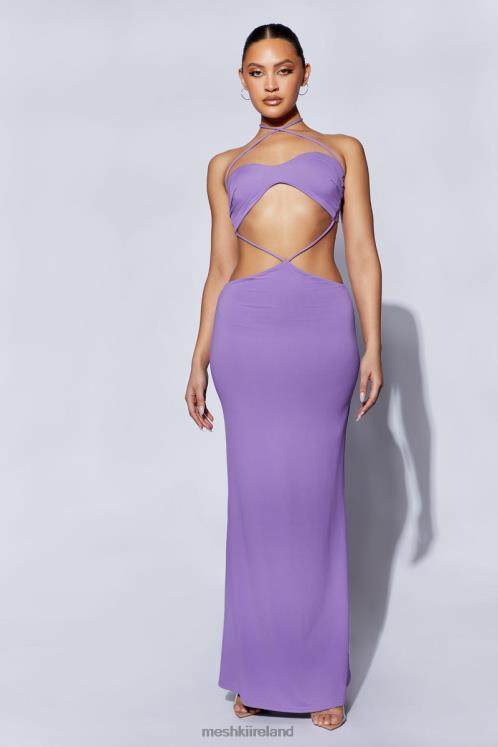 Meshki Jules Maxi Triangle Cut Out Dress Clothing Purple 6DX22712
