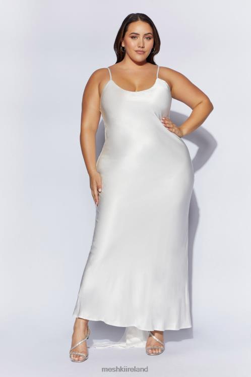 Meshki Kailey Low Back Maxi Dress With Detachable Bow Train Clothing White 6DX2296