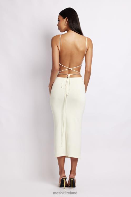 Meshki Kelly Cross Back Square Neck Dress Clothing White 6DX22469