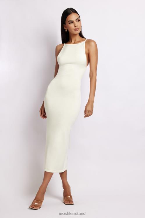 Meshki Kelly Cross Back Square Neck Dress Clothing White 6DX22469