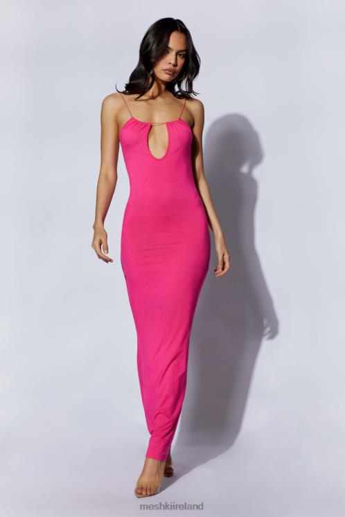 Meshki Kirsty Strappy Circle Cutout Maxi Dress Clothing Fuchsia 6DX22622