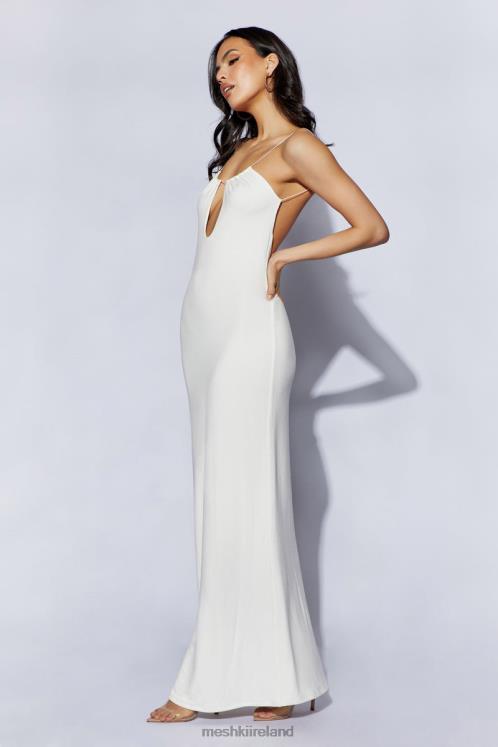 Meshki Kirsty Strappy Circle Cutout Maxi Dress Clothing White 6DX22690