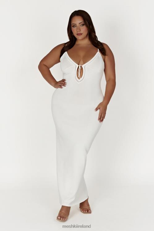 Meshki Maia Pointelle Knit Maxi Dress Clothing White 6DX22317