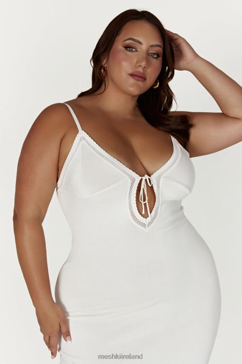 Meshki Maia Pointelle Knit Maxi Dress Clothing White 6DX22317