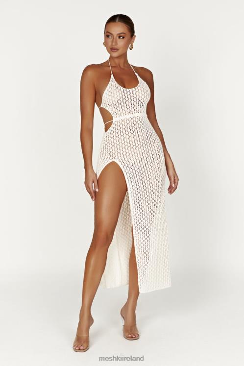 Meshki Malia Cut Out Crochet Maxi Dress Clothing Cream 6DX22698