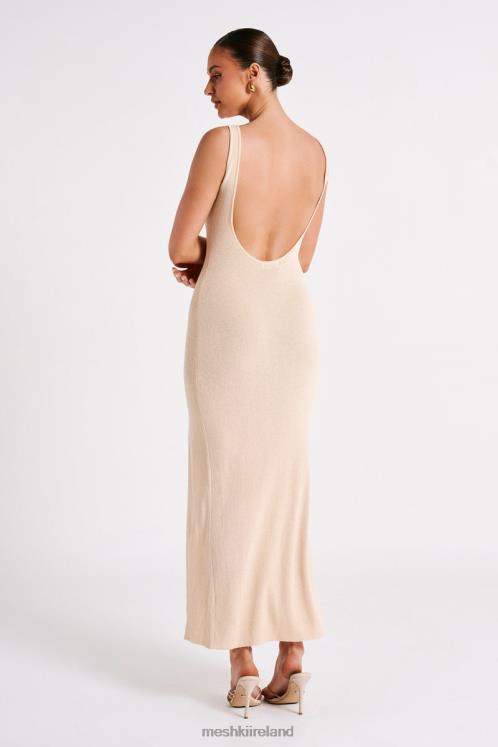 Meshki Maxine Sheer Knit Maxi Dress Clothing Wheat 6DX2260