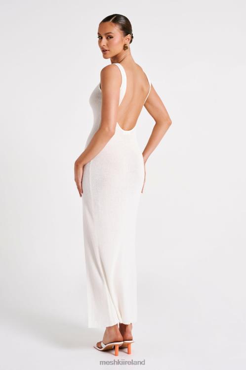 Meshki Maxine Sheer Knit Maxi Dress Clothing White 6DX2275