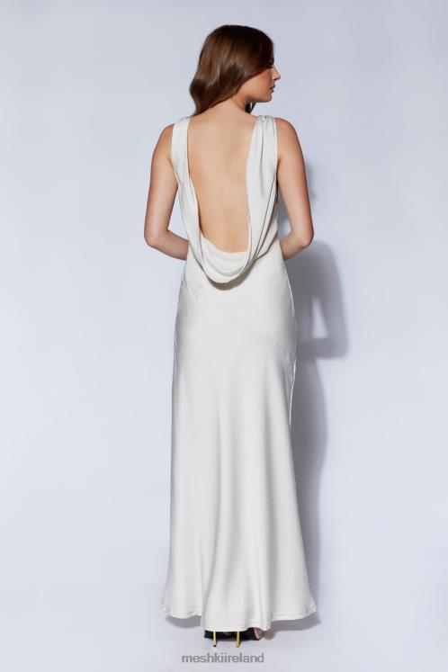 Meshki Nadia Maxi Satin Dress With Back Cowl Clothing Silver 6DX2266