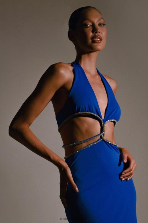 Meshki Nicha Diamante Cut Out Maxi Dress Clothing Cobalt Blue 6DX22701