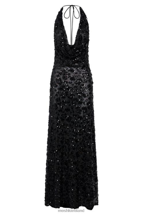Meshki Nicola Plunge Neck Sequin Maxi Dress Clothing Black 6DX22395