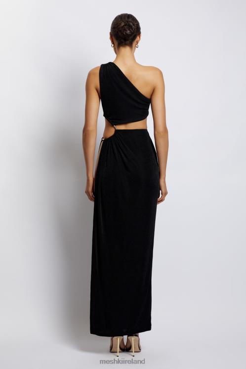 Meshki Paige Ruched Side Cut Out Maxi Dress Clothing Black 6DX22284