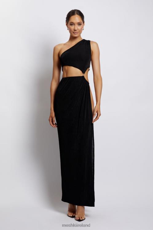 Meshki Paige Ruched Side Cut Out Maxi Dress Clothing Black 6DX22284