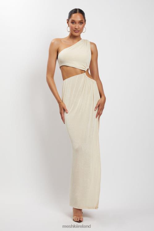 Meshki Paige Ruched Side Cut Out Maxi Dress Clothing Nude 6DX22369