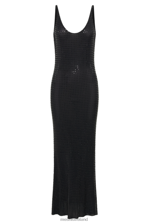 Meshki Pam Square Diamante Maxi Dress Clothing Black 6DX22131