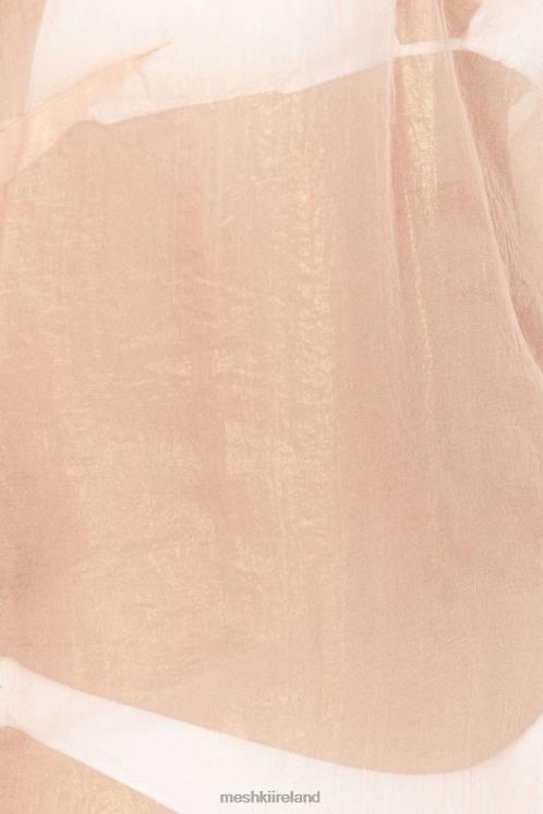 Meshki Phoebe Sheer Iridescent Maxi Dress Clothing Peach 6DX22578