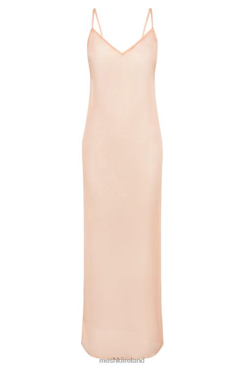 Meshki Phoebe Sheer Iridescent Maxi Dress Clothing Peach 6DX22578