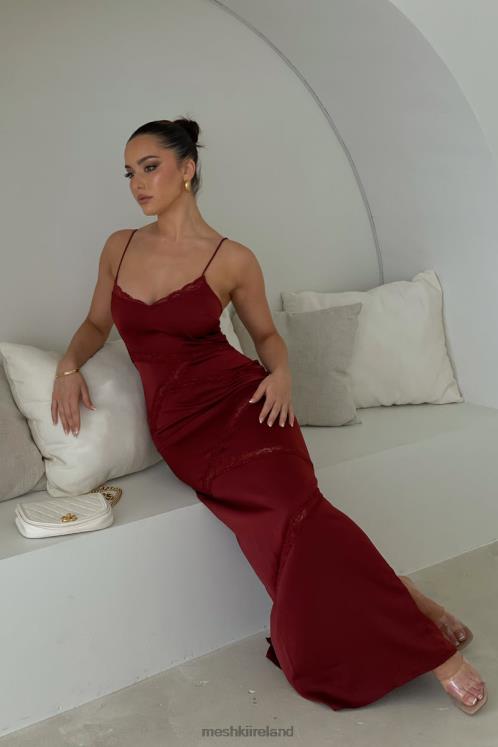 Meshki Prue Spliced Lace Maxi Dress Clothing Cherry Chocolate 6DX22508